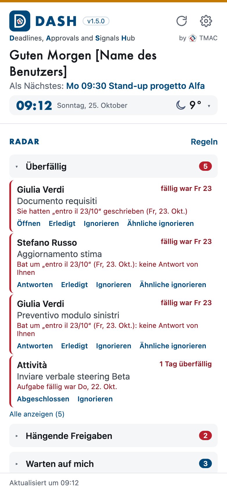 DASH auf dem iPhone