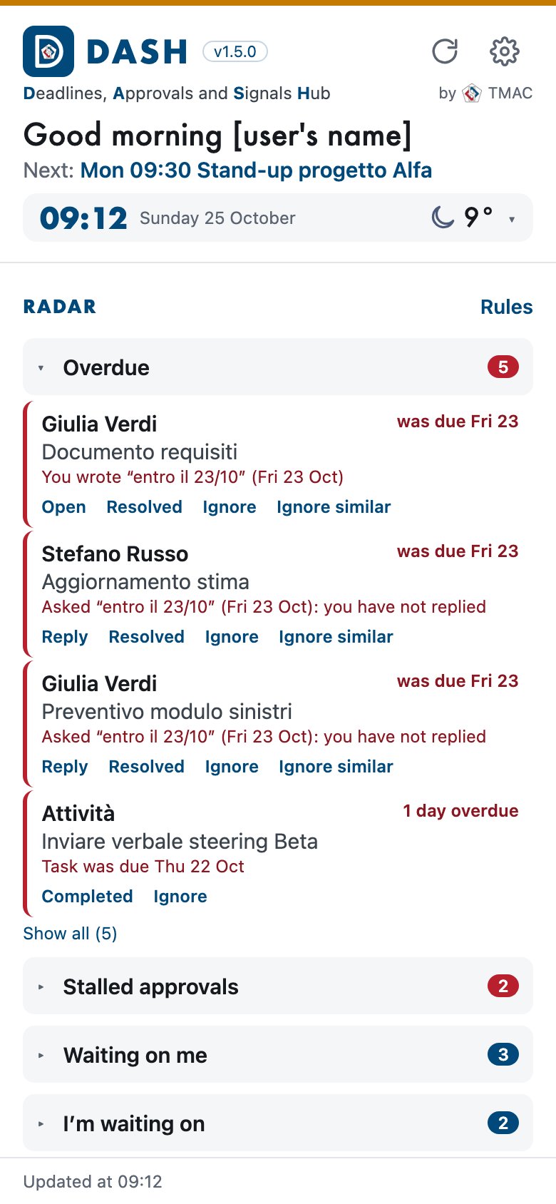 DASH on iPhone