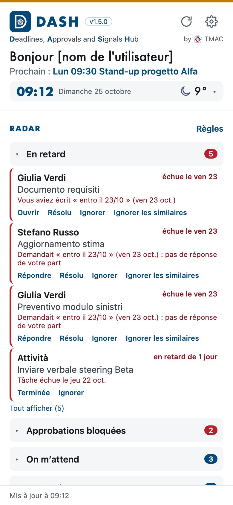 DASH sur iPhone